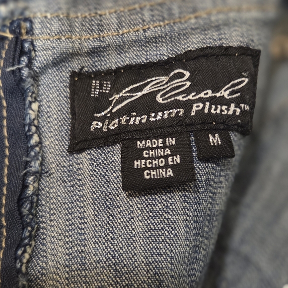 *RARE* Platinum Plush Edgy Blue Denim Patchwork Dress Sz M - Picture 15 of 16